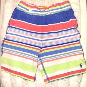 Size: 6 Polo boys striped cotton mesh shorts